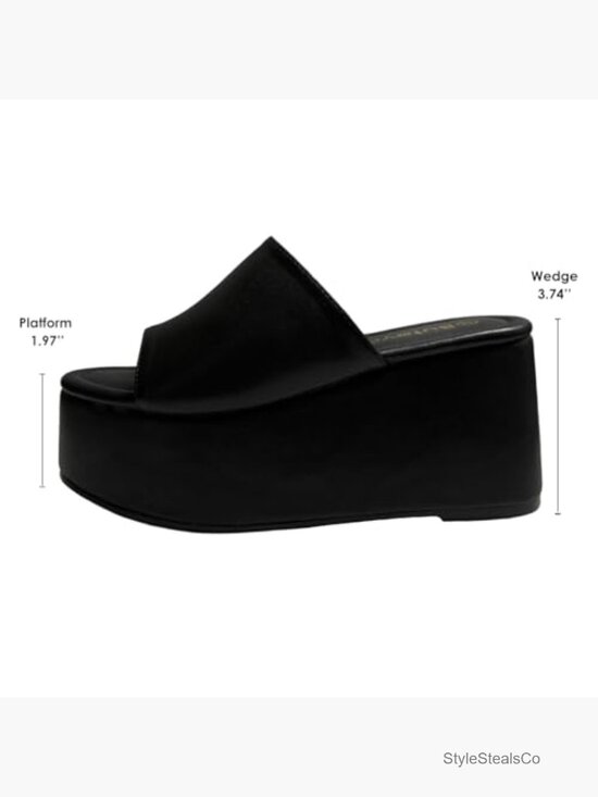 Platform Wedge Sandals Slip On Open Toe Comfortable Chunky Flatform Slides
